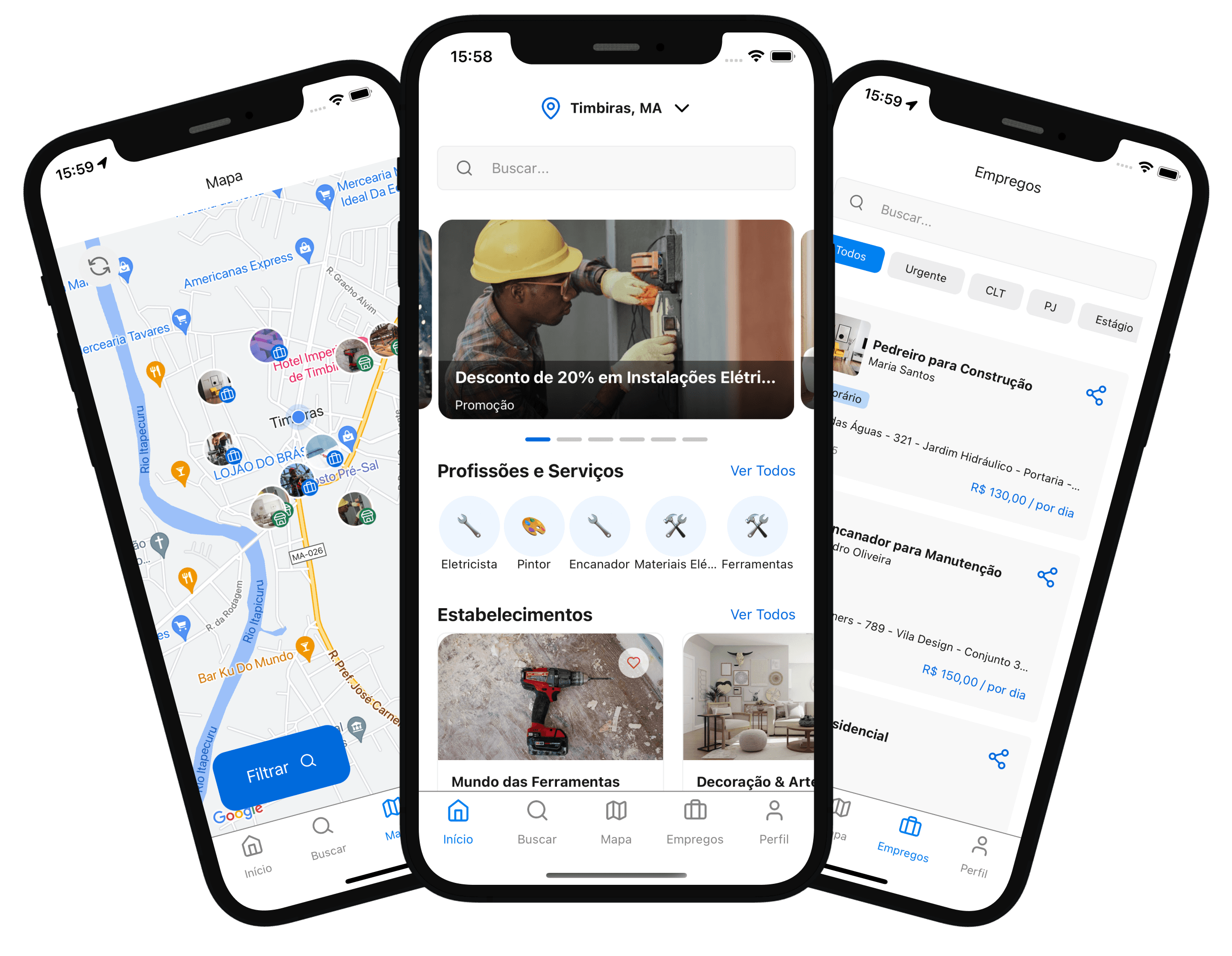 Serviço Local App Interface